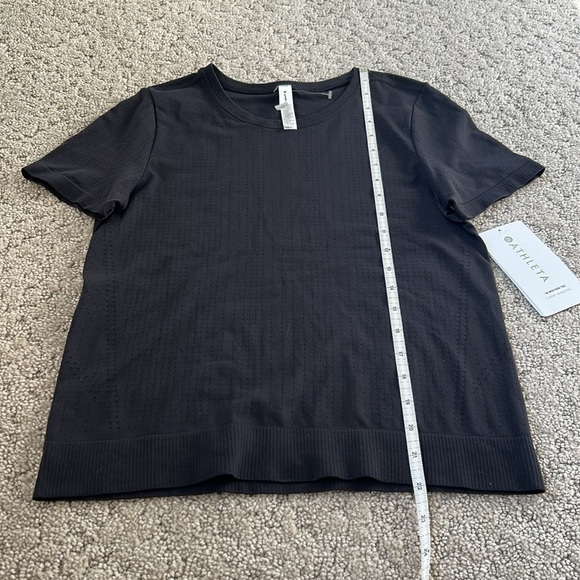 Athleta In Motion Seamless Top Workout Athletic Active Gym Tee Black SZ XS NWT - Picture 12 of 14